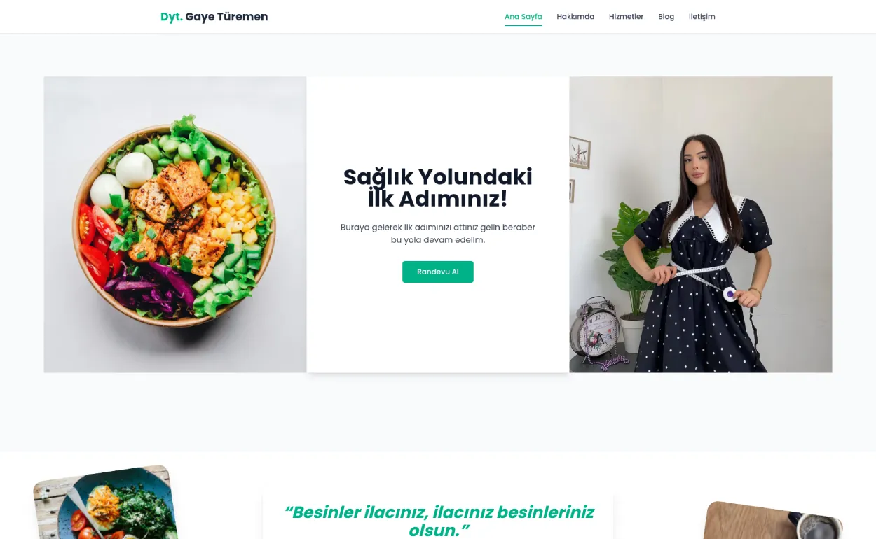 Diyetisyen Gaye Türemen proje görseli